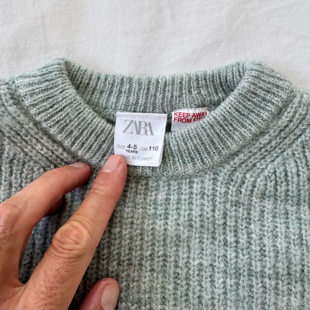 Zara Green Gray Knit Sweater
